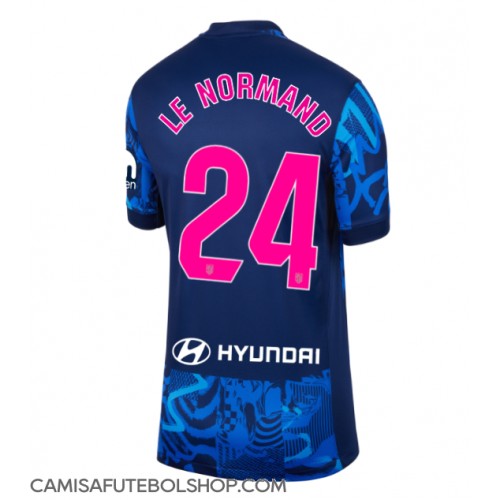 Camisa de time de futebol Atletico Madrid Robin Le Normand #24 Replicas 3º Equipamento Feminina 2024-25 Manga Curta